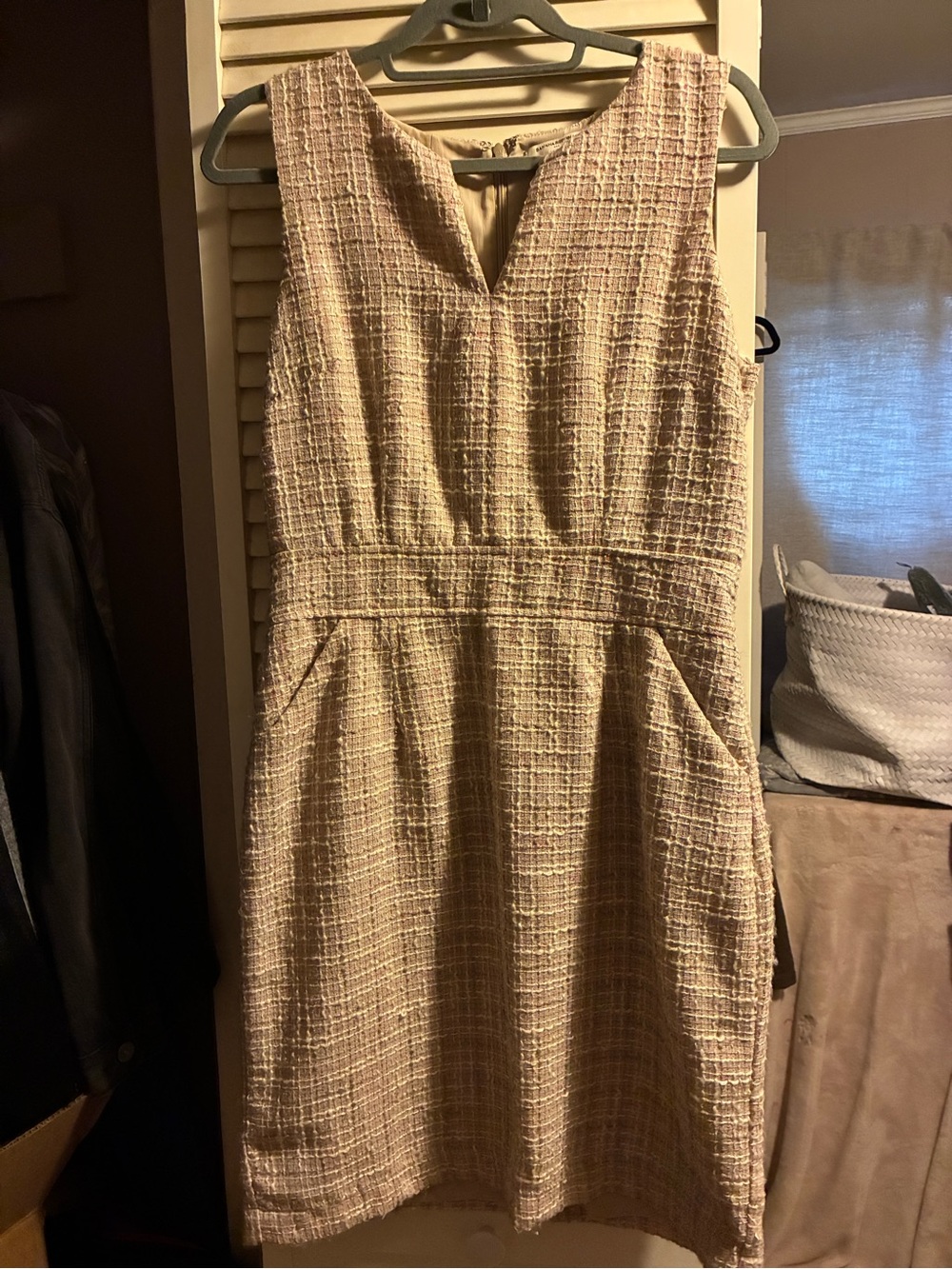 Banana Republic Neutral Tweed Sheath Dress in Beige